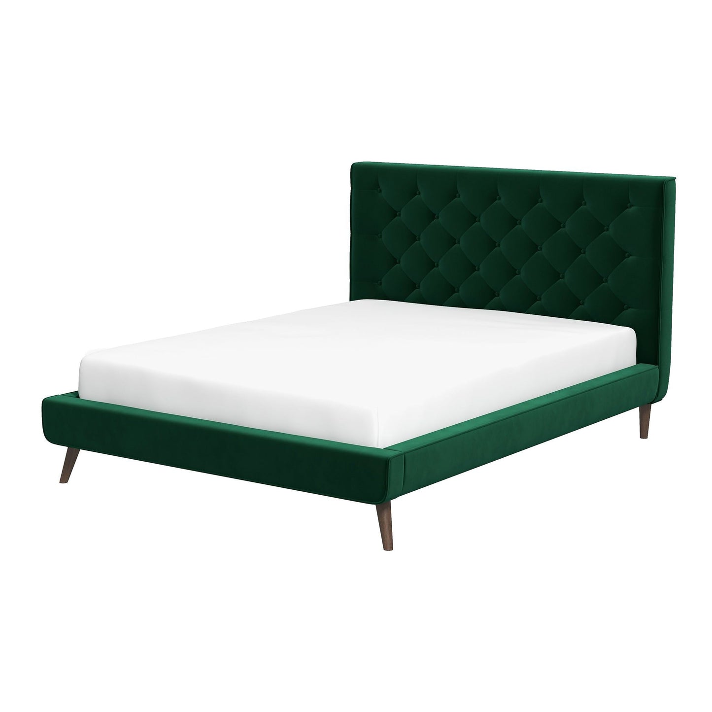 Dillon - Mid-Century Modern Velvet Platform Bed Ashcroft Furniture