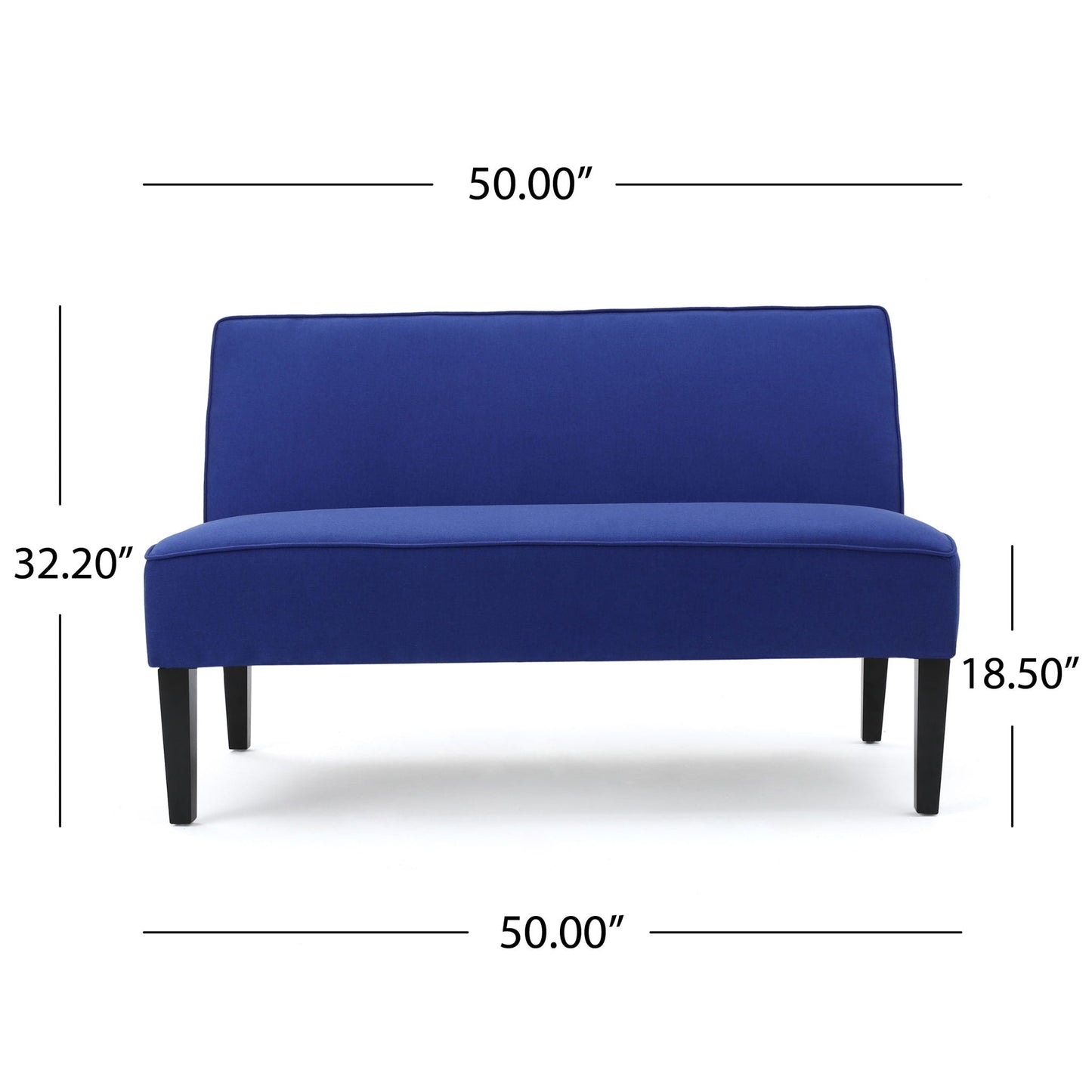 Contemporary Loveseat With Upholstered Fabric And Birch Wood Legs Noble House