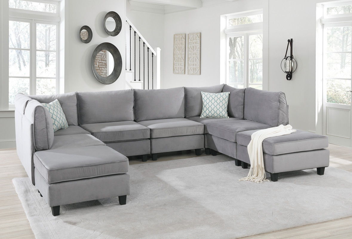 Simona - Velvet Modular Sectional Sofa - Snoozhouse