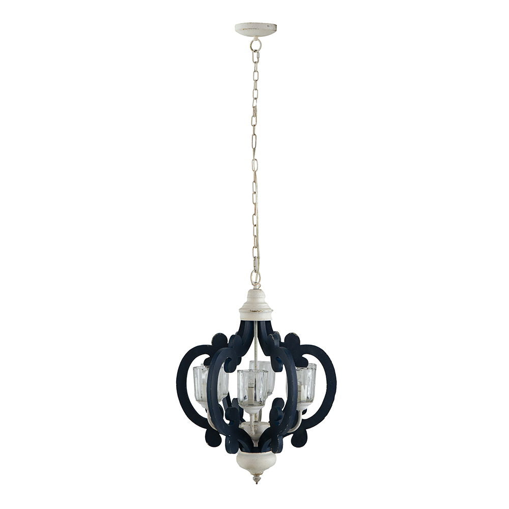 Wood Chandelier 6 Light Farmhouse Pendant Lighting Wood Hanging Light Fixture For Kitchen Living Dining Room, Bulb Not Included - Cream Daily Nest