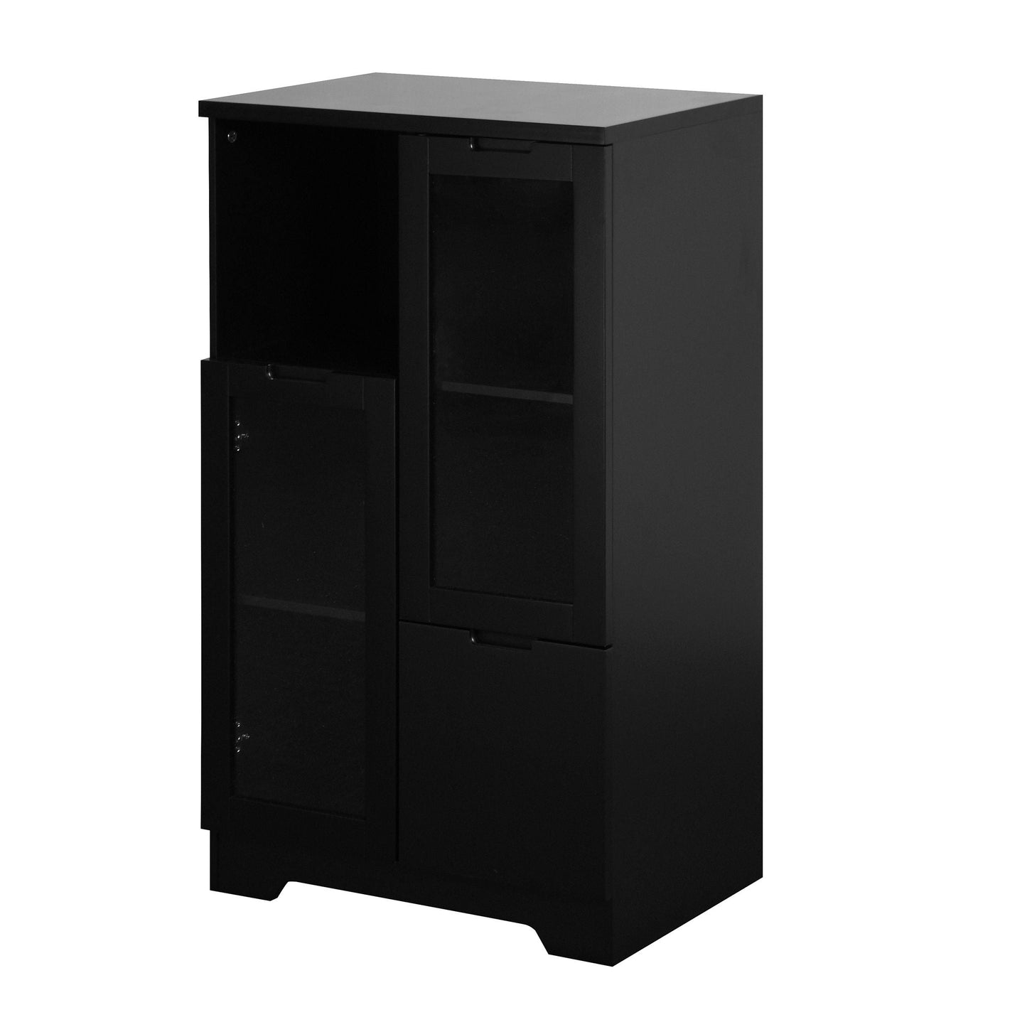 Modern Cabinet With Glass Doors And Drawer Home Essentials