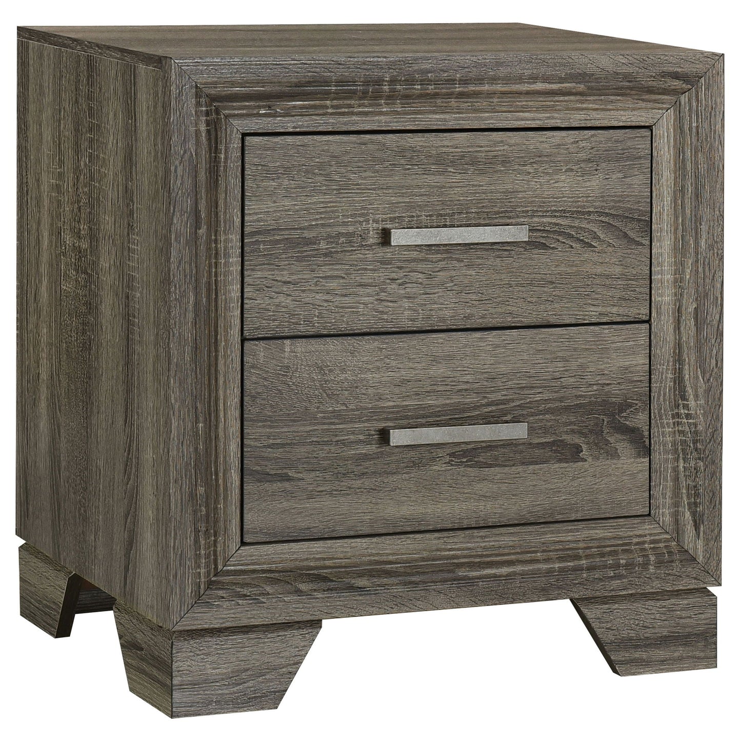Wright - 2-Drawer Nightstand Bedside Table - Brown Oak Coaster Fine Furniture
