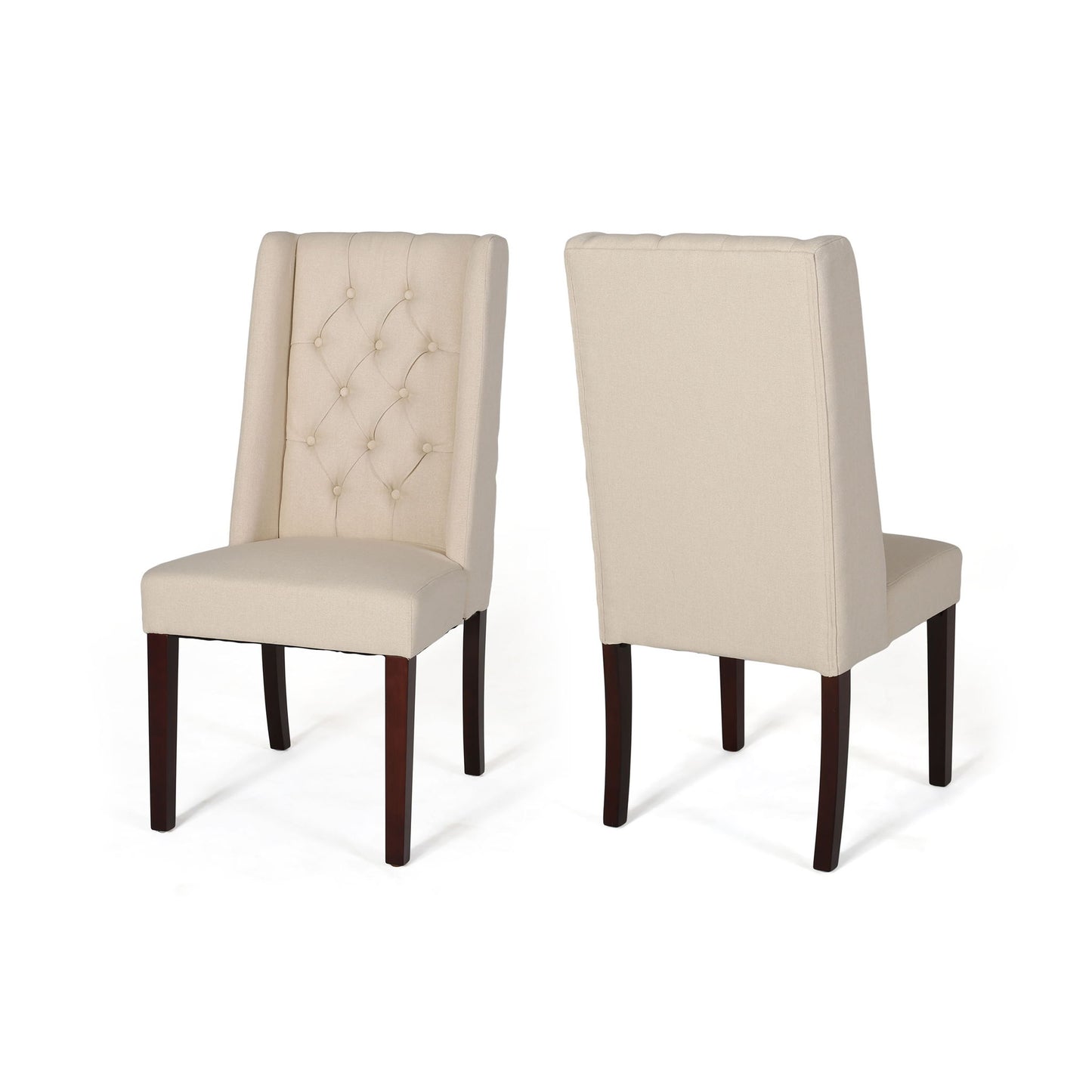 Sophisticated Tufted Dining Chair With High Back Design Noble House