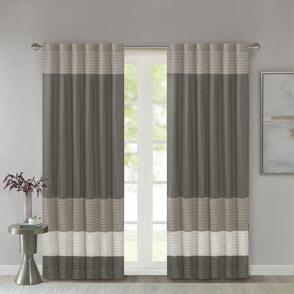 Amherst - Polyoni Pintuck Window Panel - Natural Madison Park