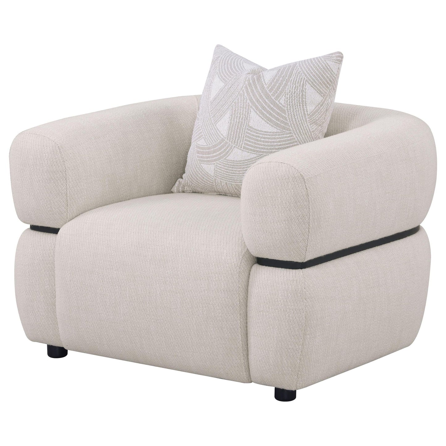 Ramsay - Round Arm Accent Chair - Beige Furniture Max