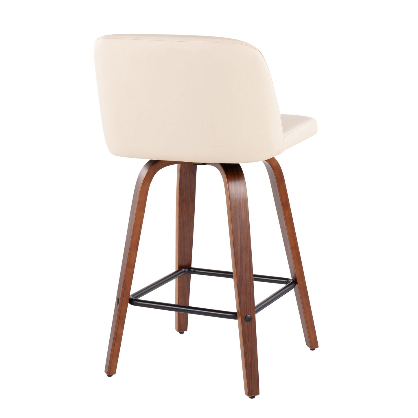 Toriano - Mid Century Modern Fixed Height Counter Stool & Square Footrest (Set of 2) Lumi Source