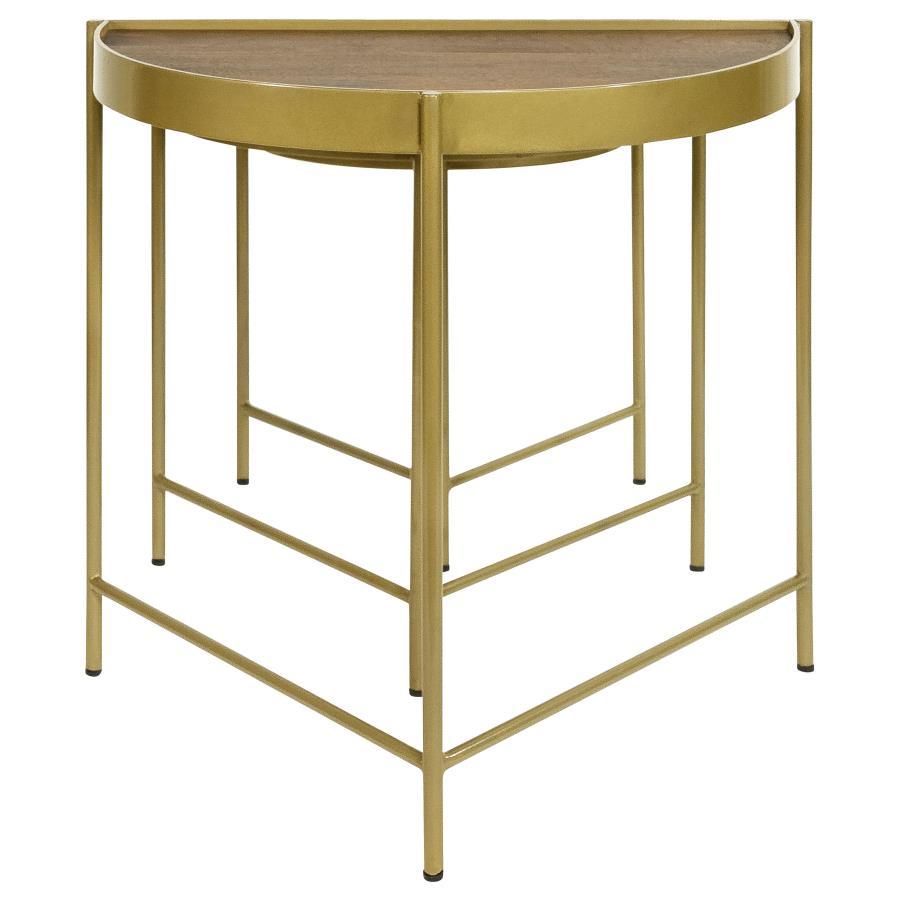Tristen - 3 Piece Demilune Nesting Table - Brown And Gold Coaster Fine Furniture