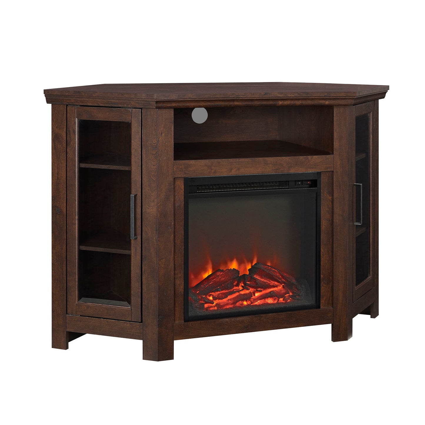 Classic Glass Door Fireplace TV Stand For Tvs Up To 55" Walker Edison