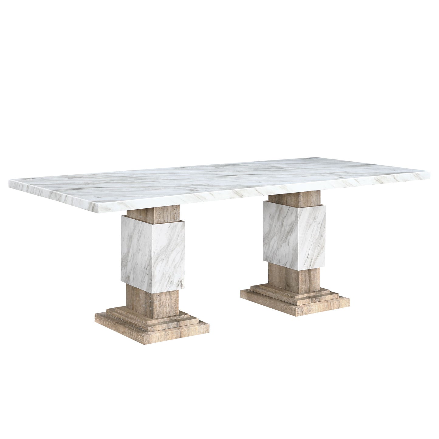 Stacey - Dining Table With Pedestal Base - Beige Global Furniture USA