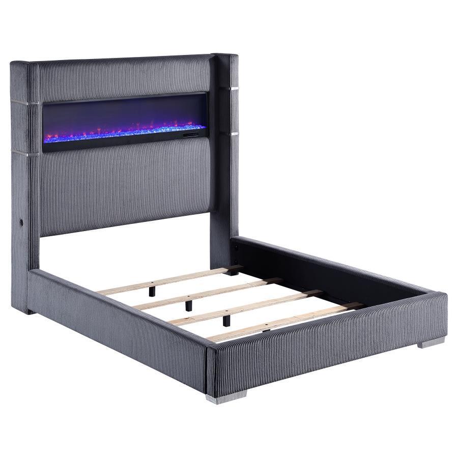 Tisdall - Upholstered Fireplace Bed Coaster Fine Furniture