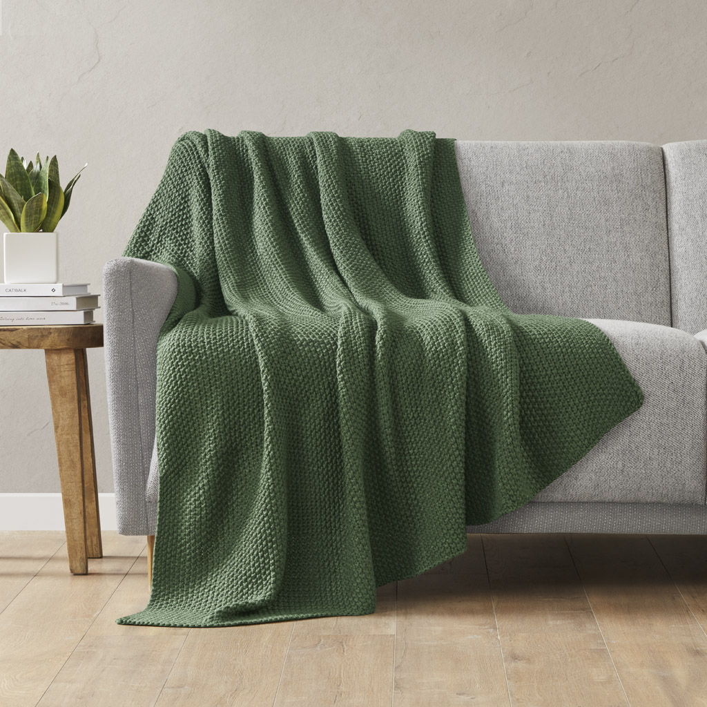 Bree Knit - Throw - Green INK+IVY
