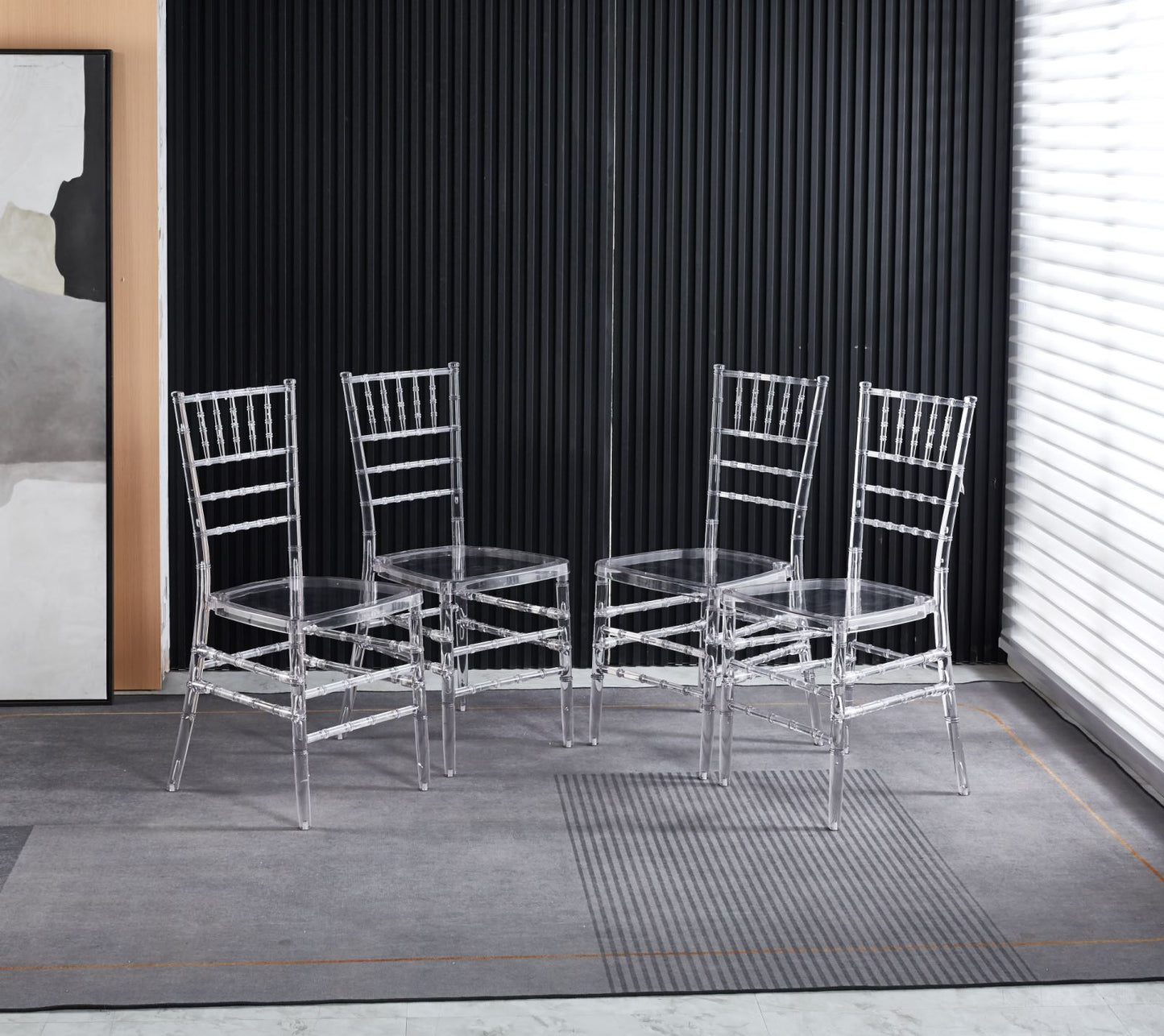 Welding Chair, Dining Chair, Plastic Seat (Set of 4) - Transparent Home Essentials