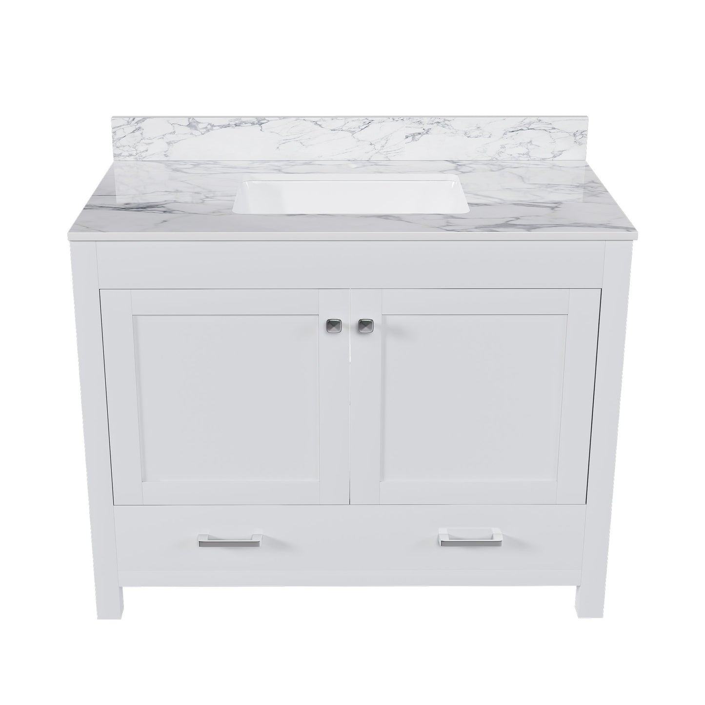 43" Bathroom Vanity, Multi Functional Cabinet - White Home Essentials