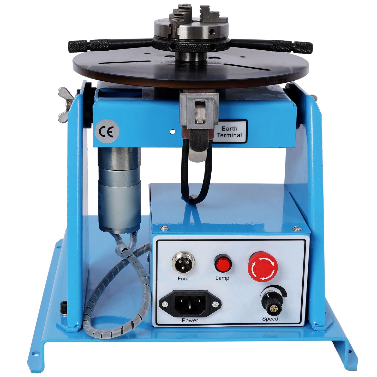 Portable Rotary Welding Positioner With 3 Jaw Lathe Chuck, 0 - 90° Turntable - Blue Daily Nest
