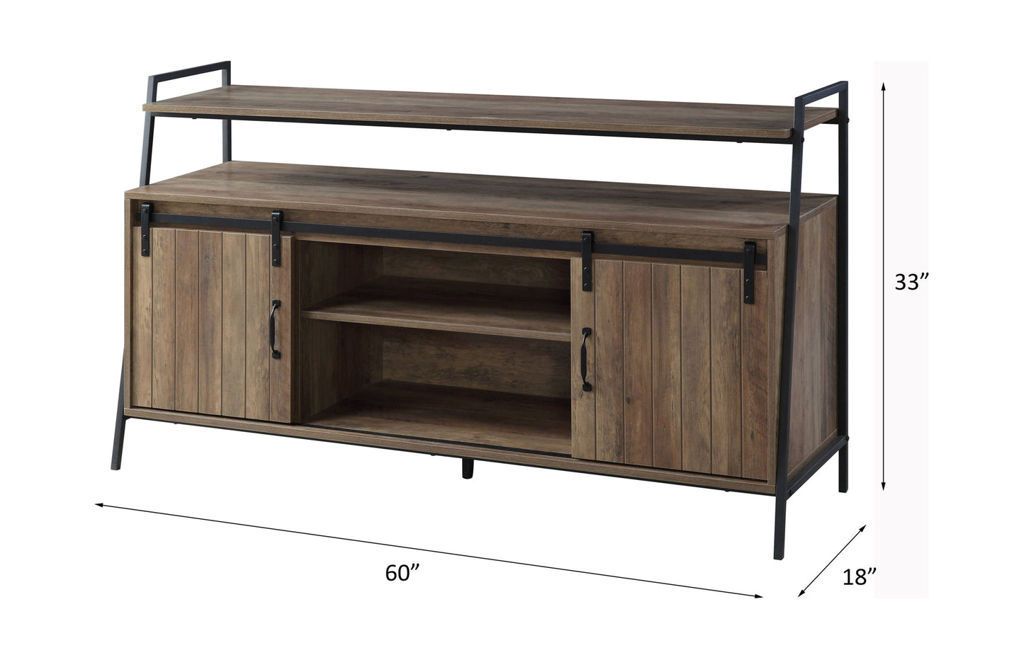 Rashawn - Rustic TV Stand - Oak Acme