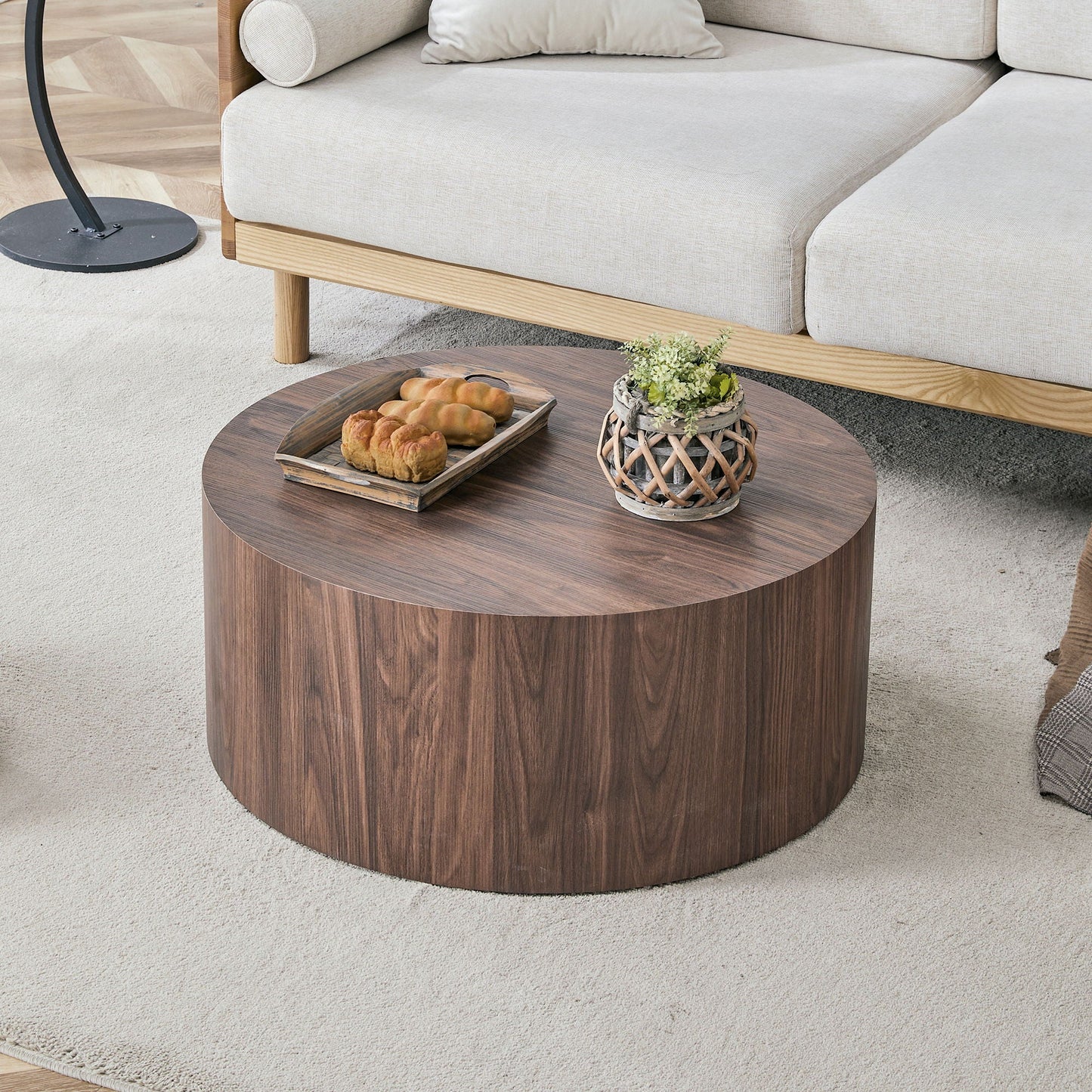 Cylindrical Coffee Table With Material For Living Room Home Essentials