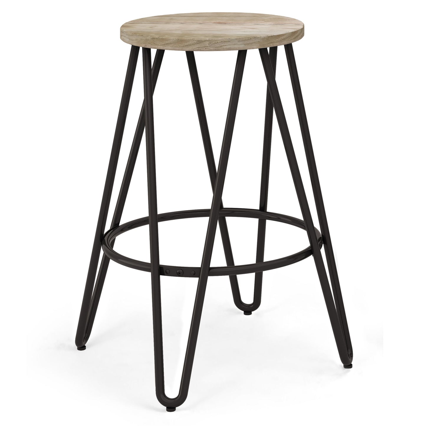Simeon - Multifunctional Metal Stool With Wood Seat Simpli-Home