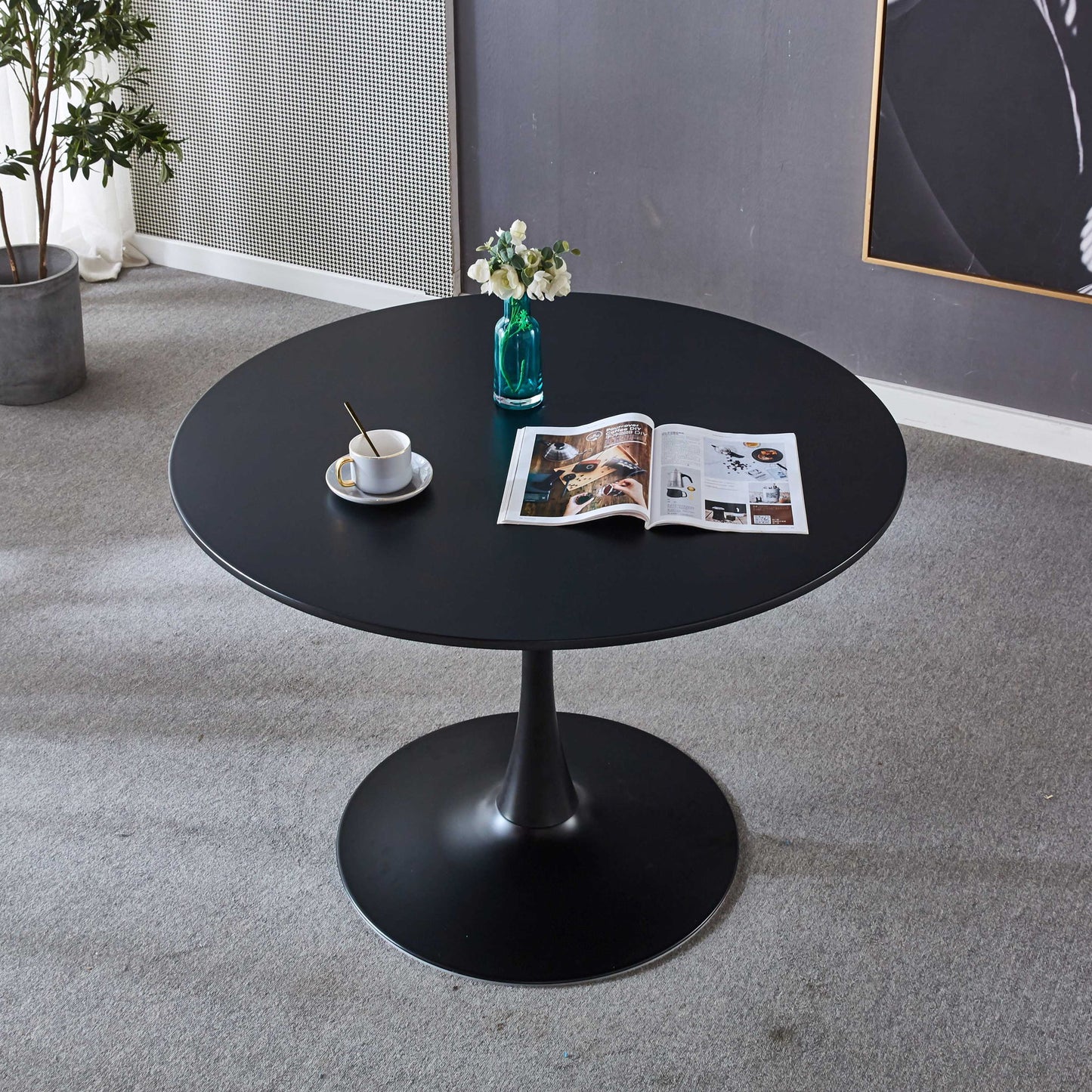 Tulip Table Mid-Century Dining Table With Round MDF Table Top, Pedestal Dining Table, End Table Leisure Coffee Table Home Essentials