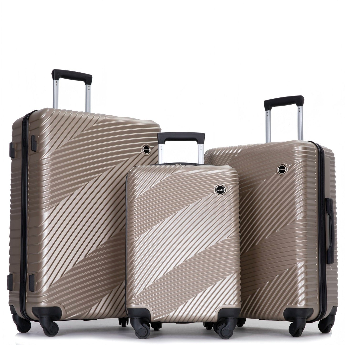 3 Piece Luggage Sets Lightweight Suitcase With Two Hooks, Spinner Wheels, Daily Nest