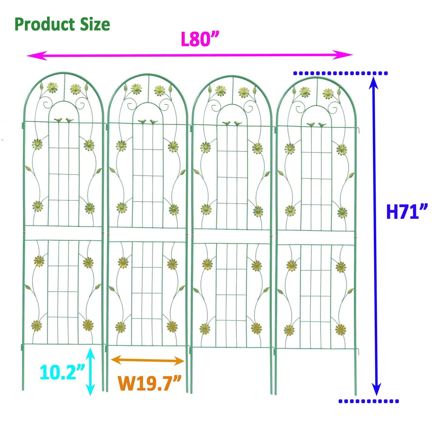 Metal Garden Trellis Rustproof Trellis For Climbing Plant Outdoor Flower Support Daily Nest