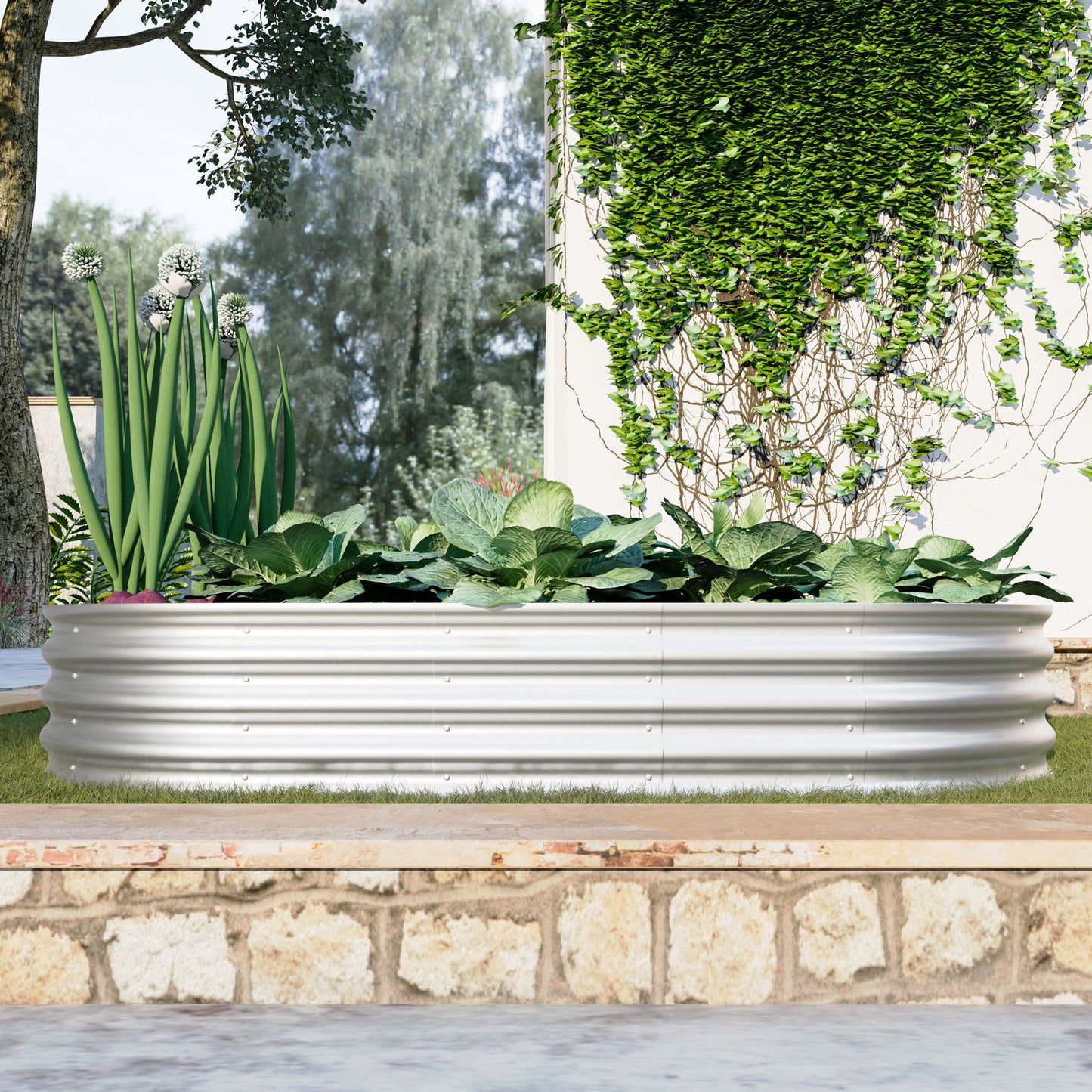 Heavy Duty Galvanized Raised Garden Bed Kit For Vegetables, Flowers & Herbs Daily Nest