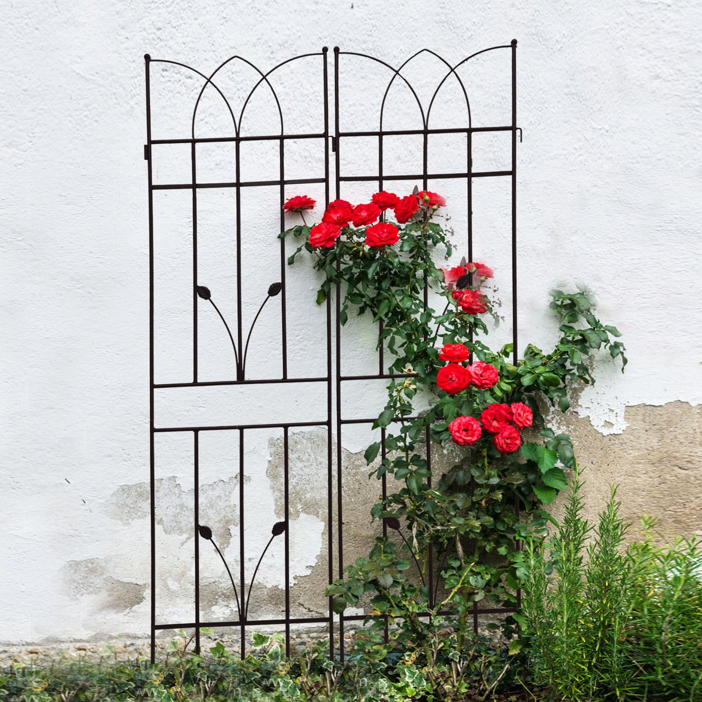Metal Garden Trellis Rustproof For Climbing Plants Outdoor Flower Support Daily Nest