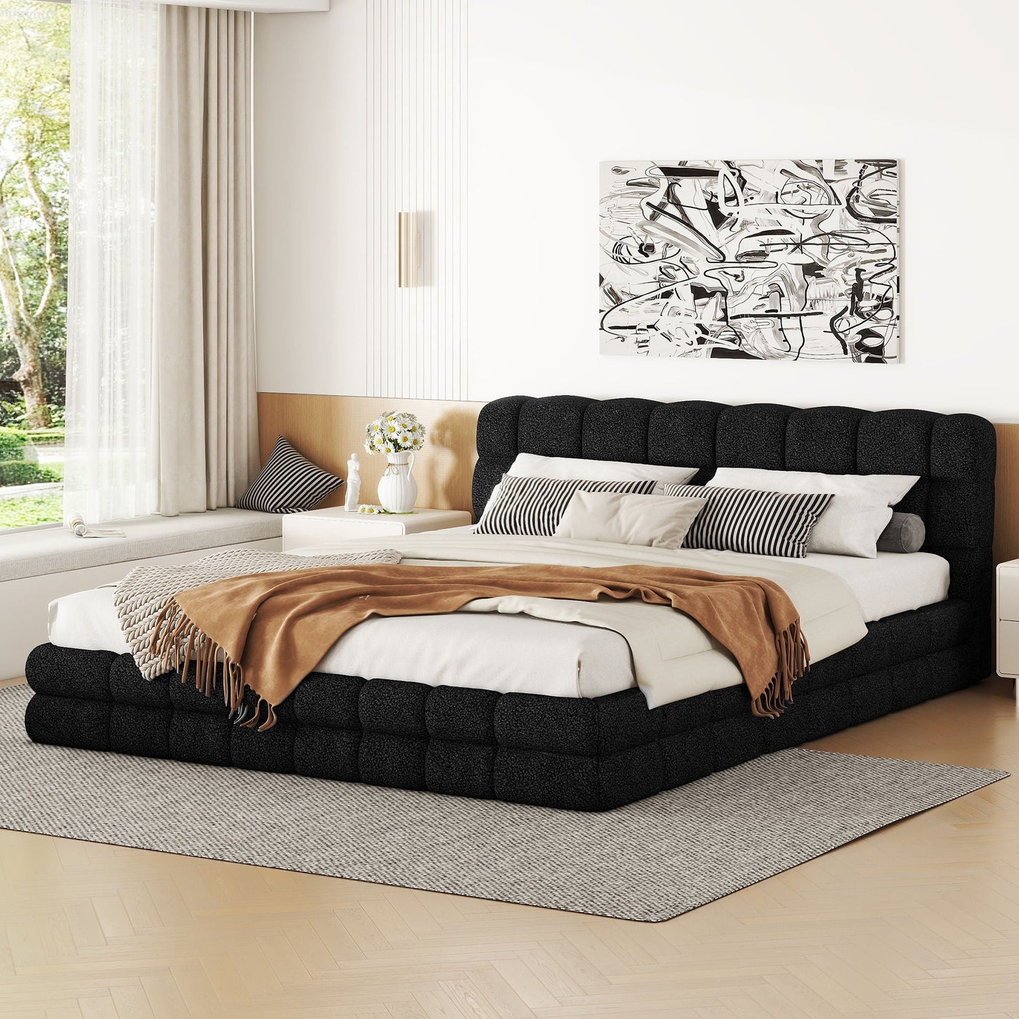 Upholstered Platform Bed With Headboard Dreamland