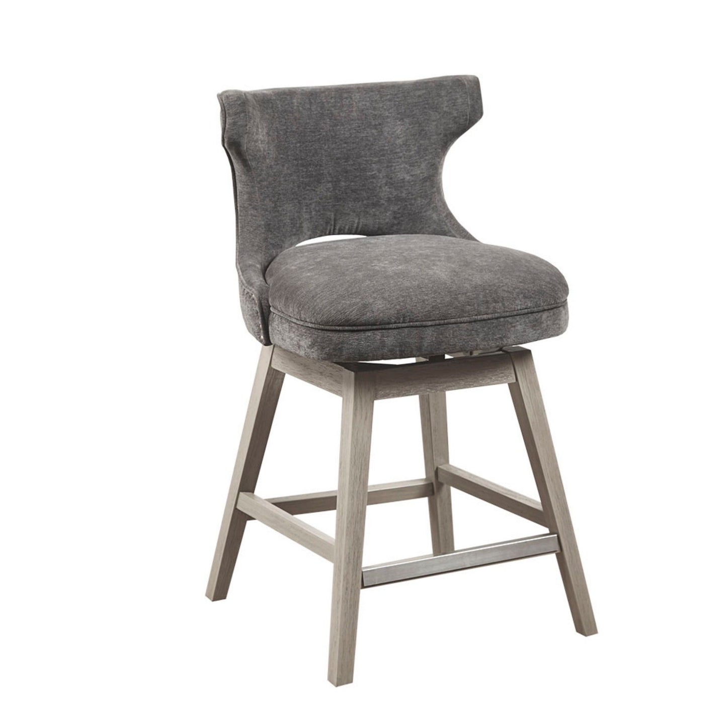 360 Degree Swivel Counter Stool With Silver Detailing JLA