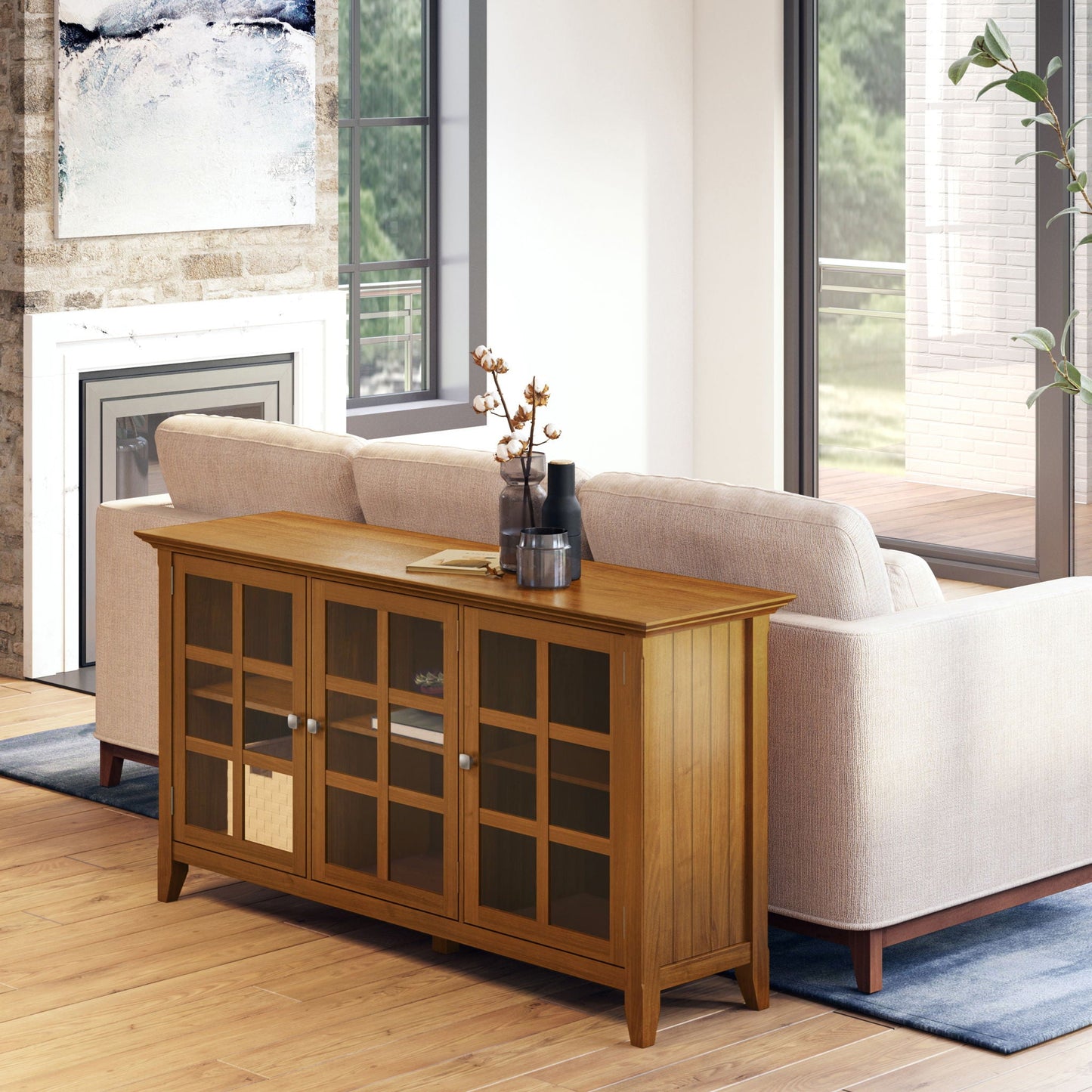 Acadian - Wide Storage Cabinet Handcrafted Simpli-Home