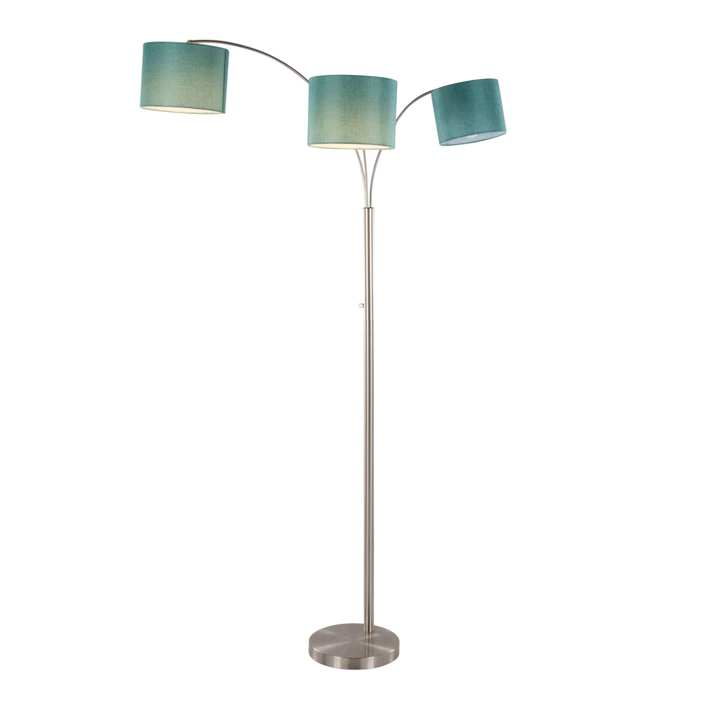 Willow - Trio Contemporary Floor Lamp - Nickel / Turquoise Lumi Source
