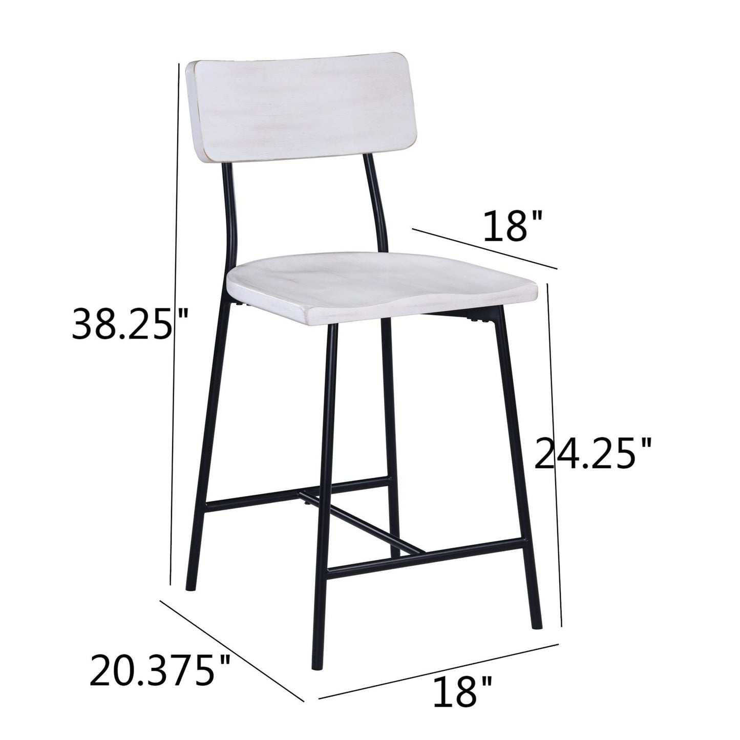 Badin - Counter Stool - White Washed Home Essentials
