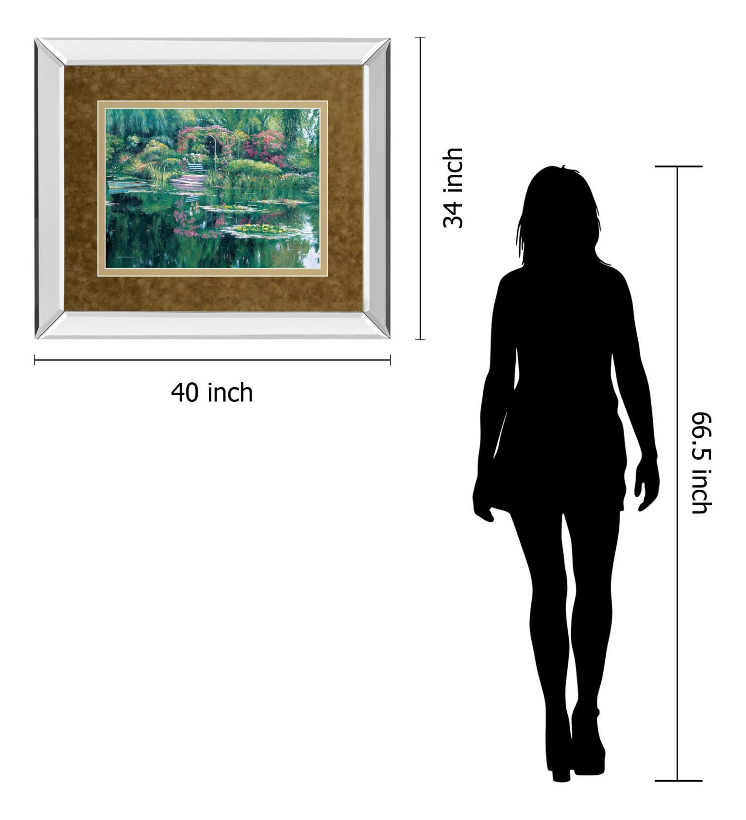 Swamp Scene - Mirror Framed Print Wall Art - Green Classy Art