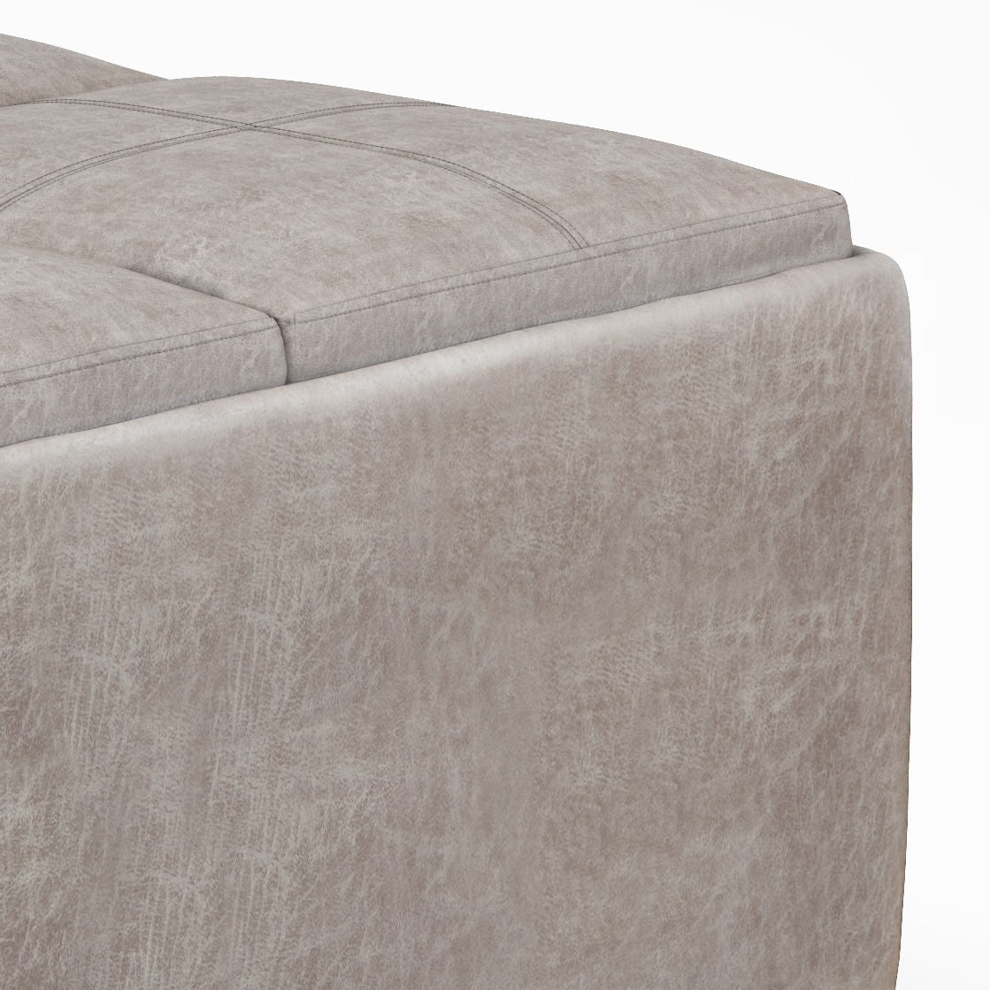 Avalon - Square Coffee Table, Storage Ottoman Simpli-Home