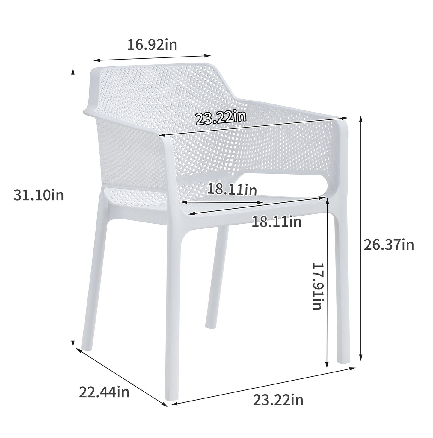 3 Piece Plastic Arm Chair Bistro Grs Premium Ocean Plastic Home Essentials