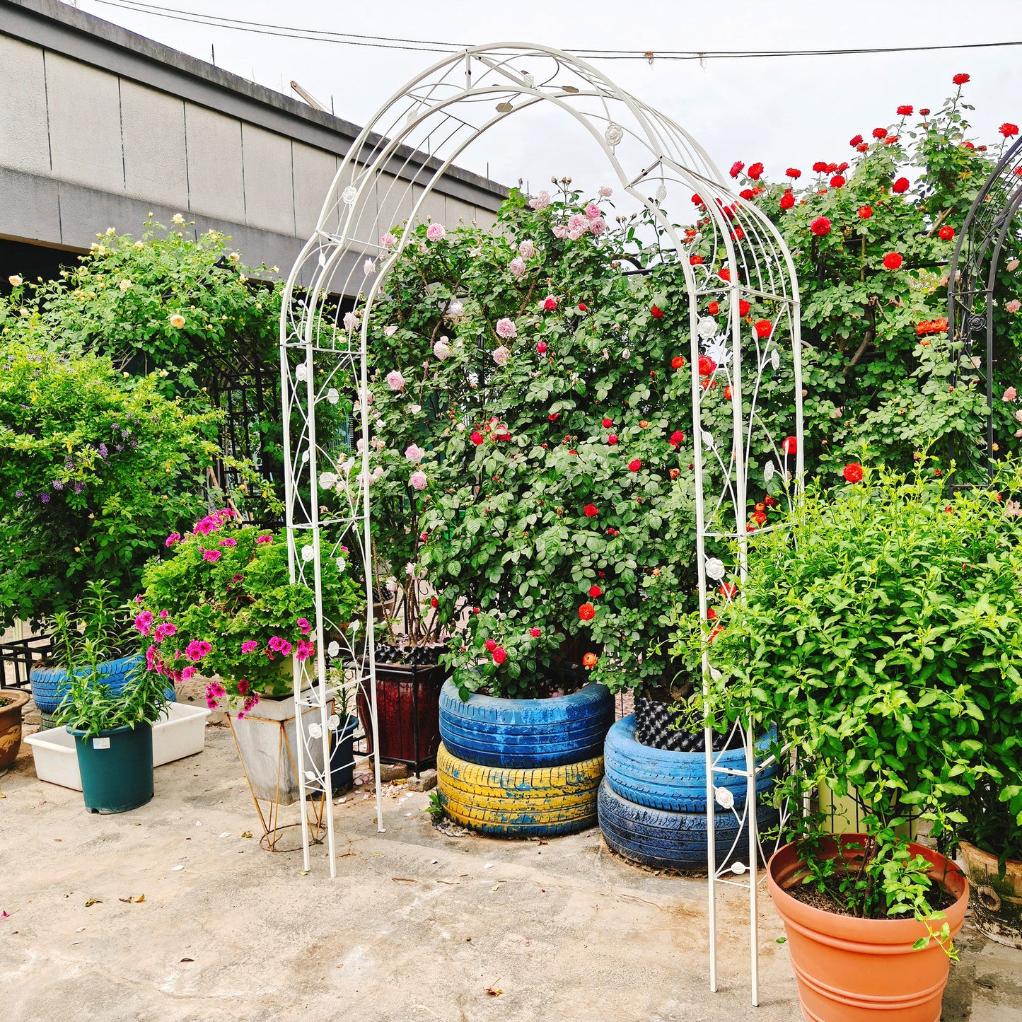 Metal Garden Arch Assemble Freely With 8 Styles Garden Arbor Trellis Climbing Plants Support Rose Arch Daily Nest