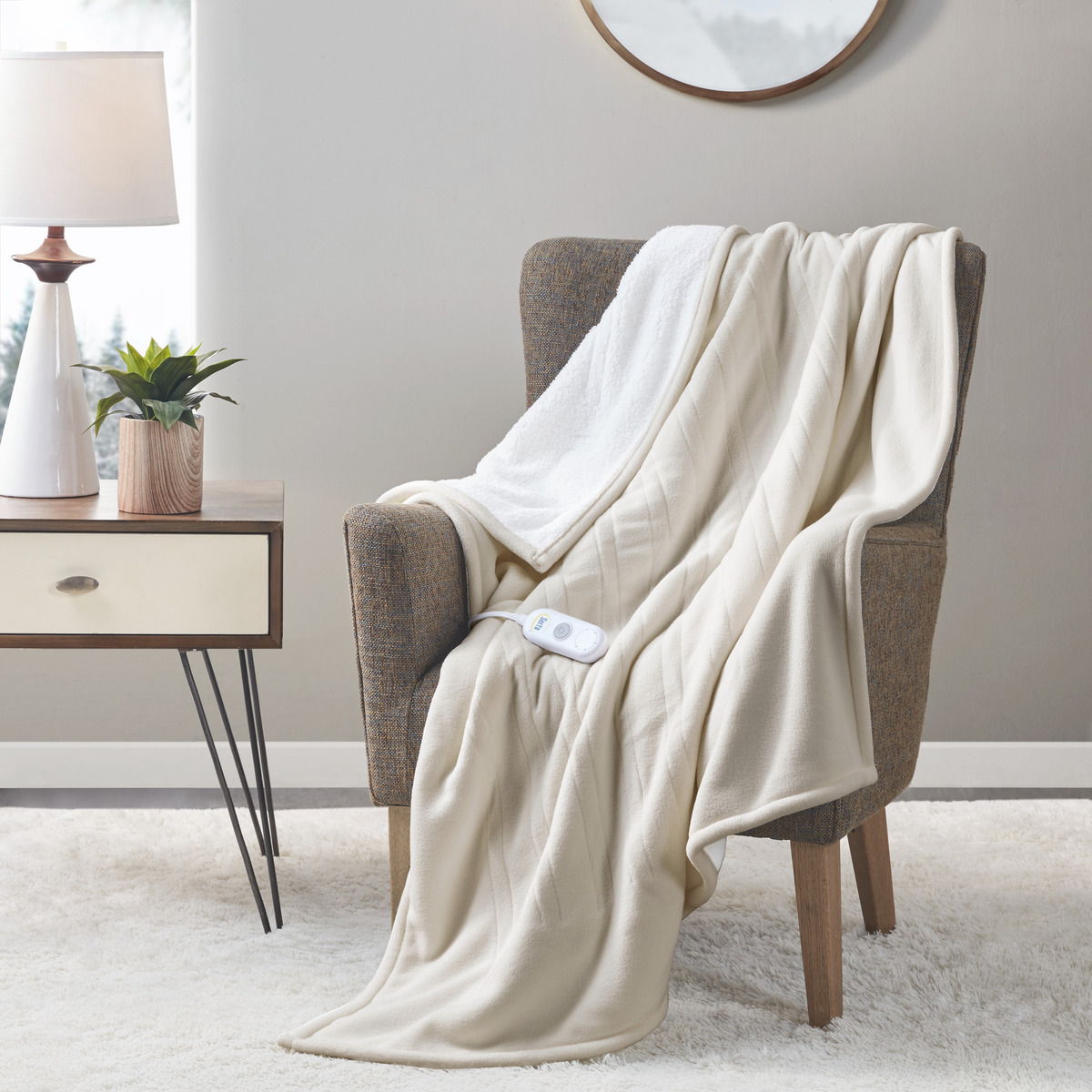 Heated Throw - Tan Serta