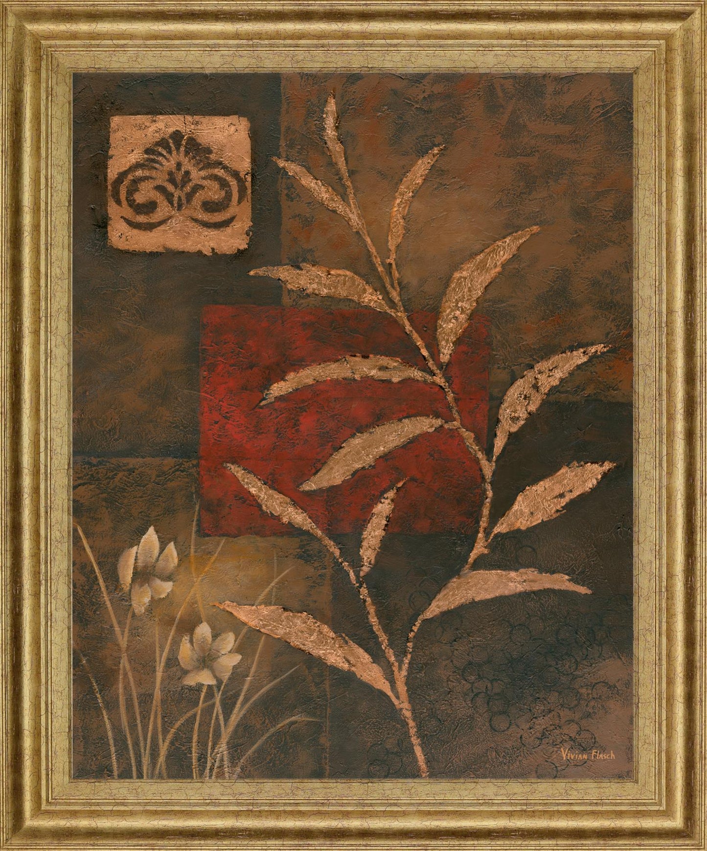 Bronzed Botanical - 28" x 34" Framed Wall Art Classy Art