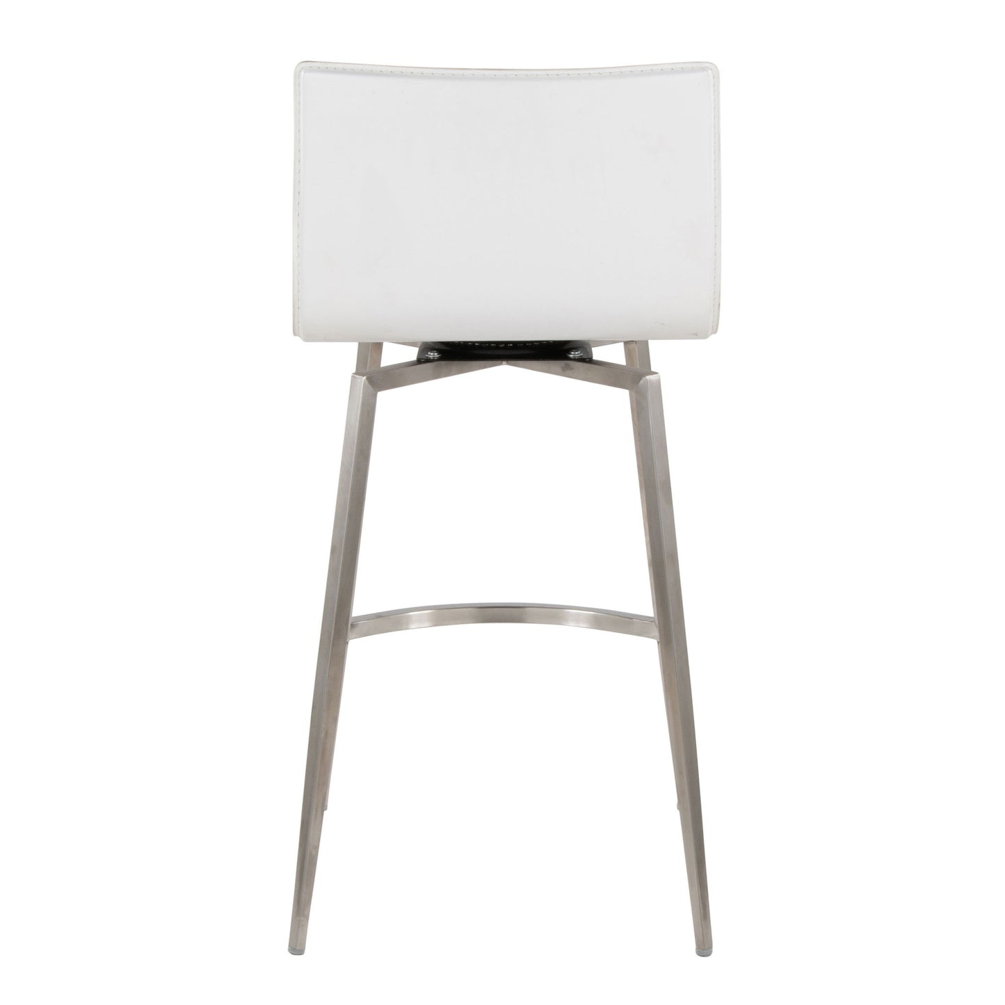 Mara - Upholstered Contemporary Fixed Height Counter Stool With Swivel (Set of 2) - White Lumi Source