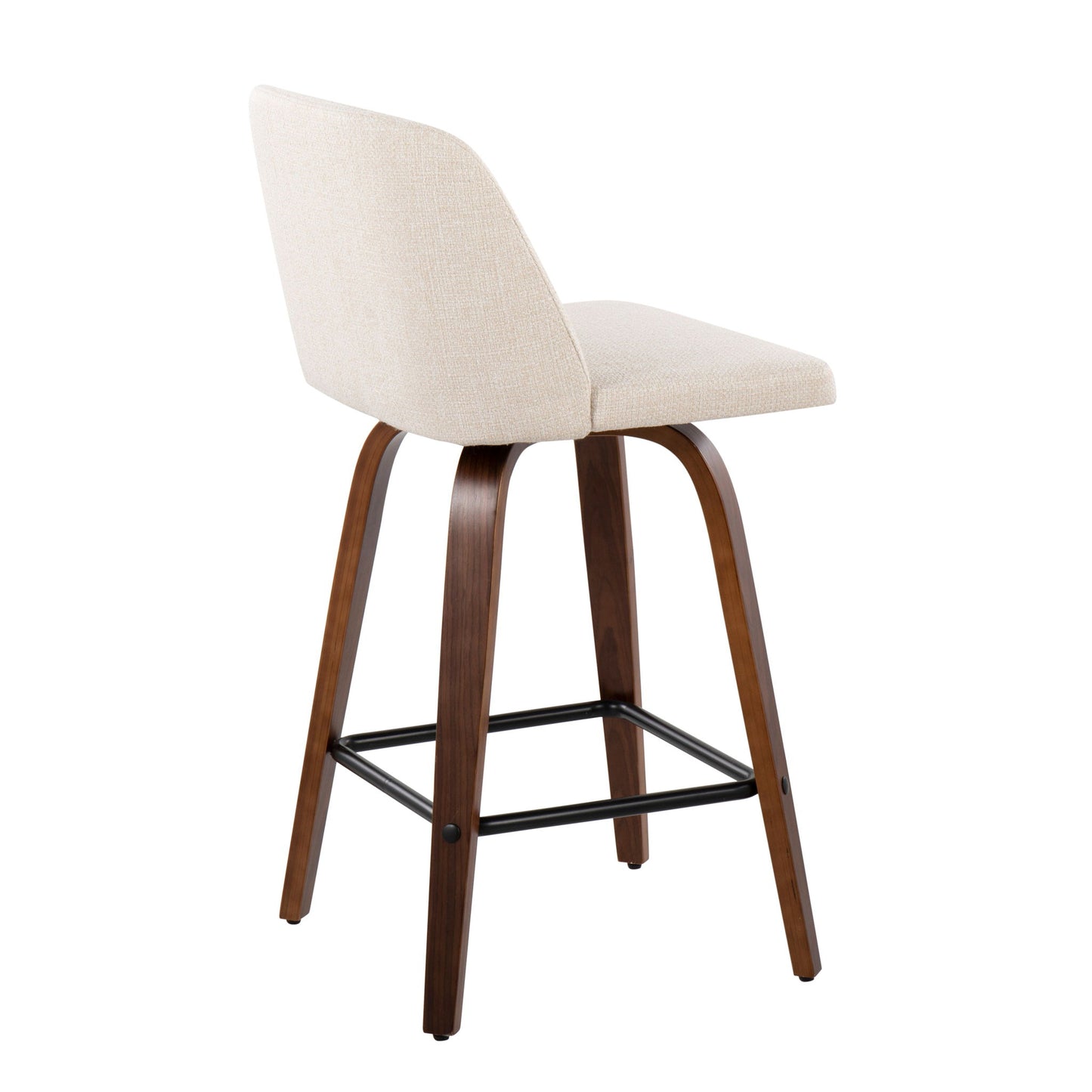 Toriano - Mid Century Modern Fixed Height Counter Stool & Square Footrest (Set of 2) Lumi Source
