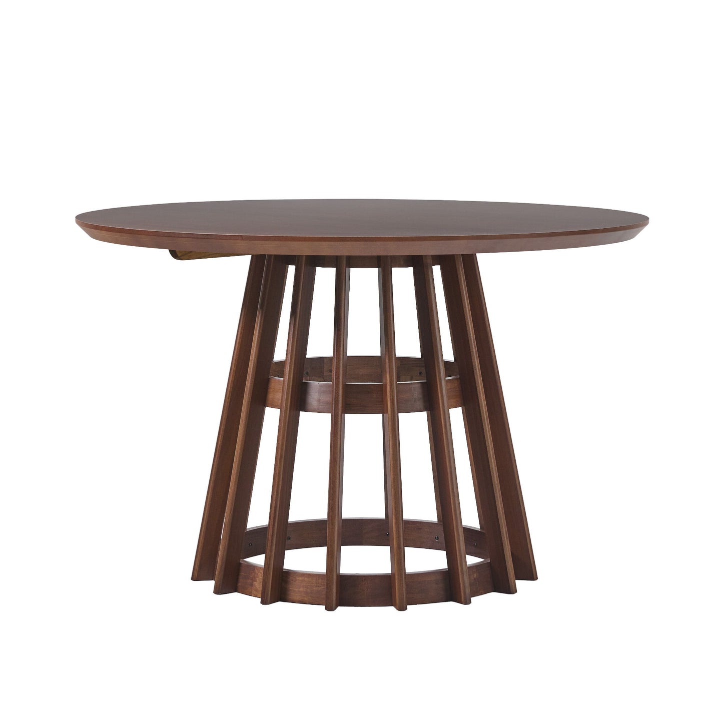 Round Dining Table With Pedestal Base - Brown Walker Edison