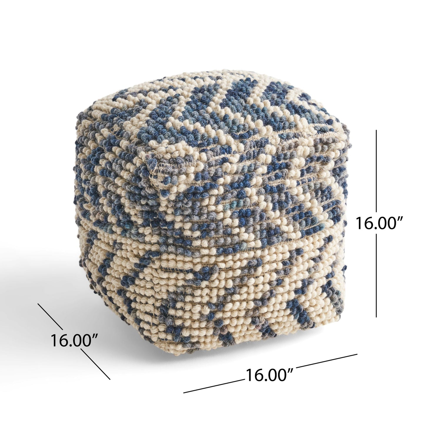 Alina - Wool And Cotton Pouf - Natural Home Essentials