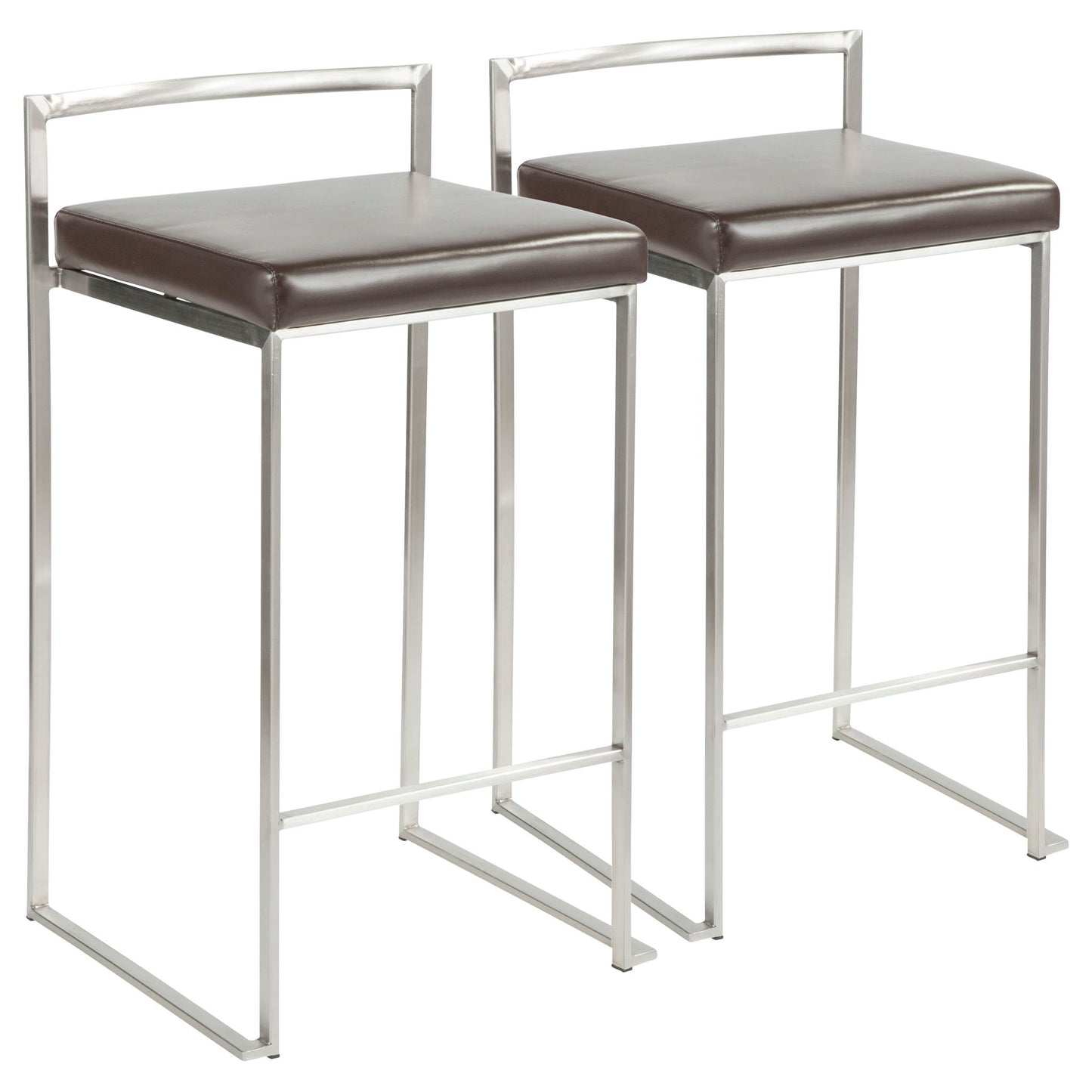 Fuji - Contemporary, Stackable Elegant Counter Stool (Set of 2) Lumi Source