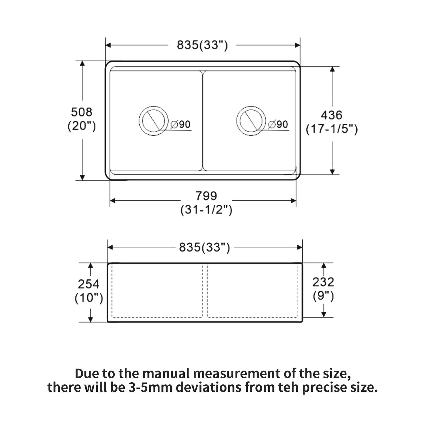 Double Bowl Sink Workstation 33" With Built In Work Surface And Accessories - White Daily Nest