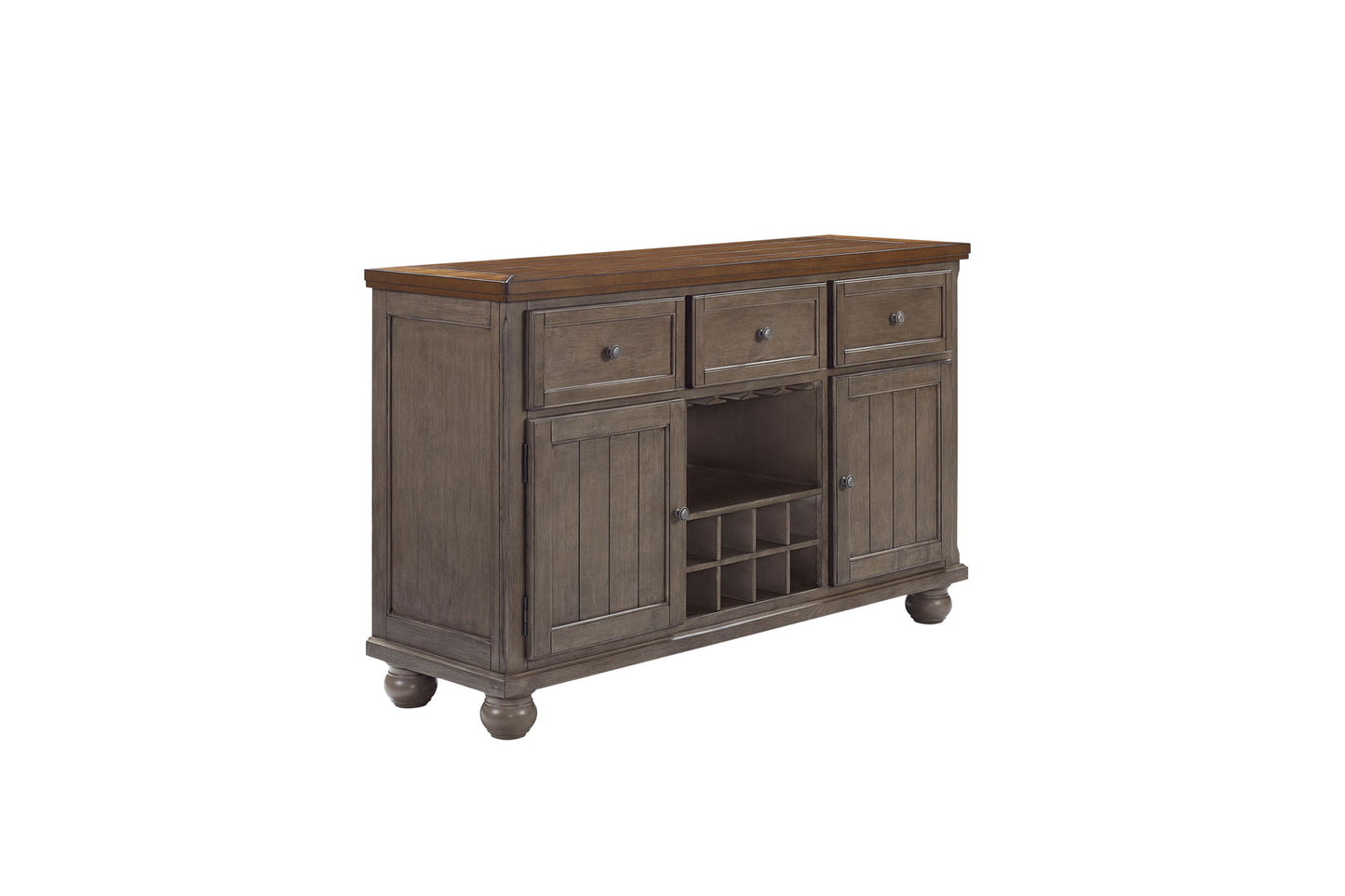 Rustic Two Tone Sever With Powerpack - Gray Bernards Furniture