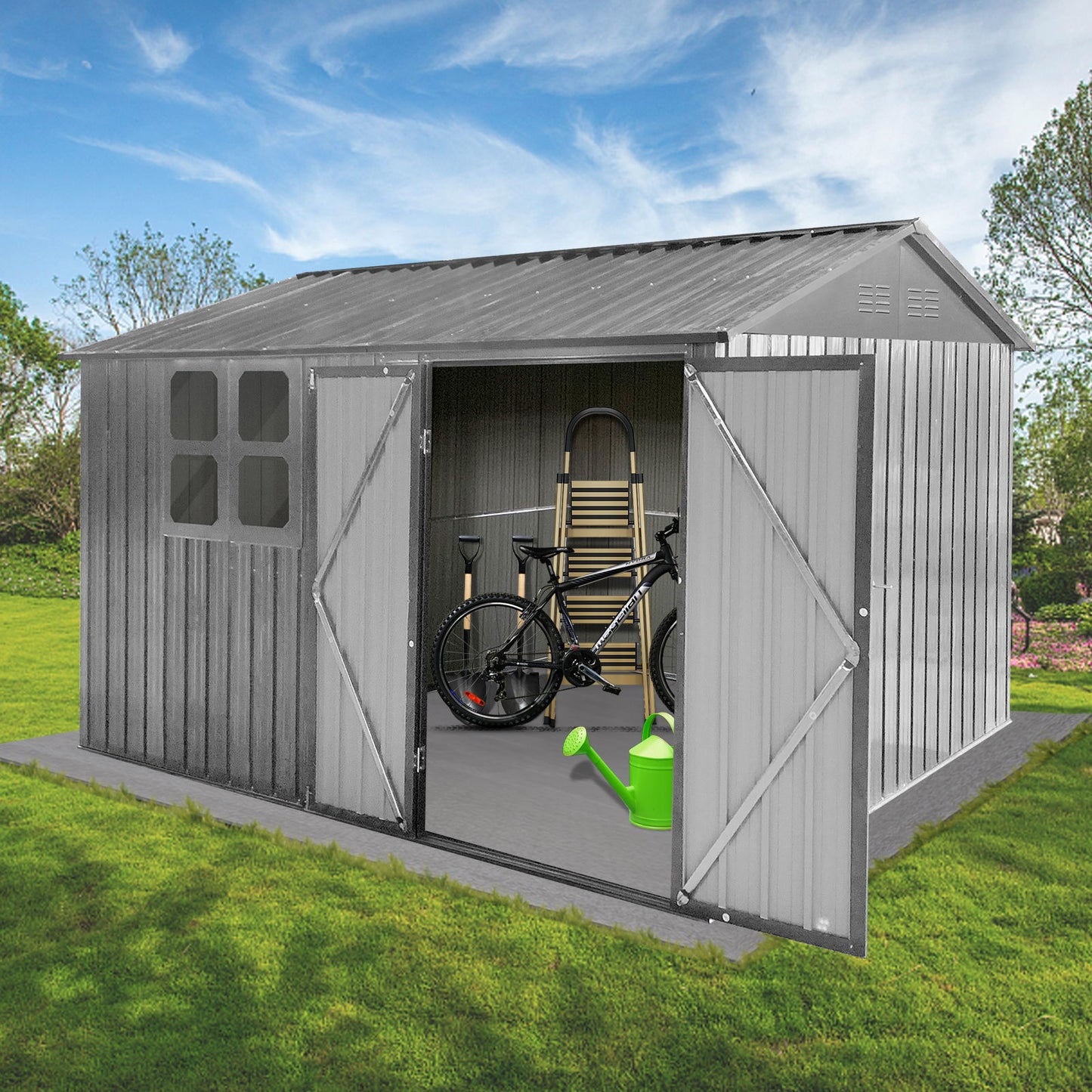 10' x 8' Garden Sheds Outdoor Storage Sheds With Window Daily Nest