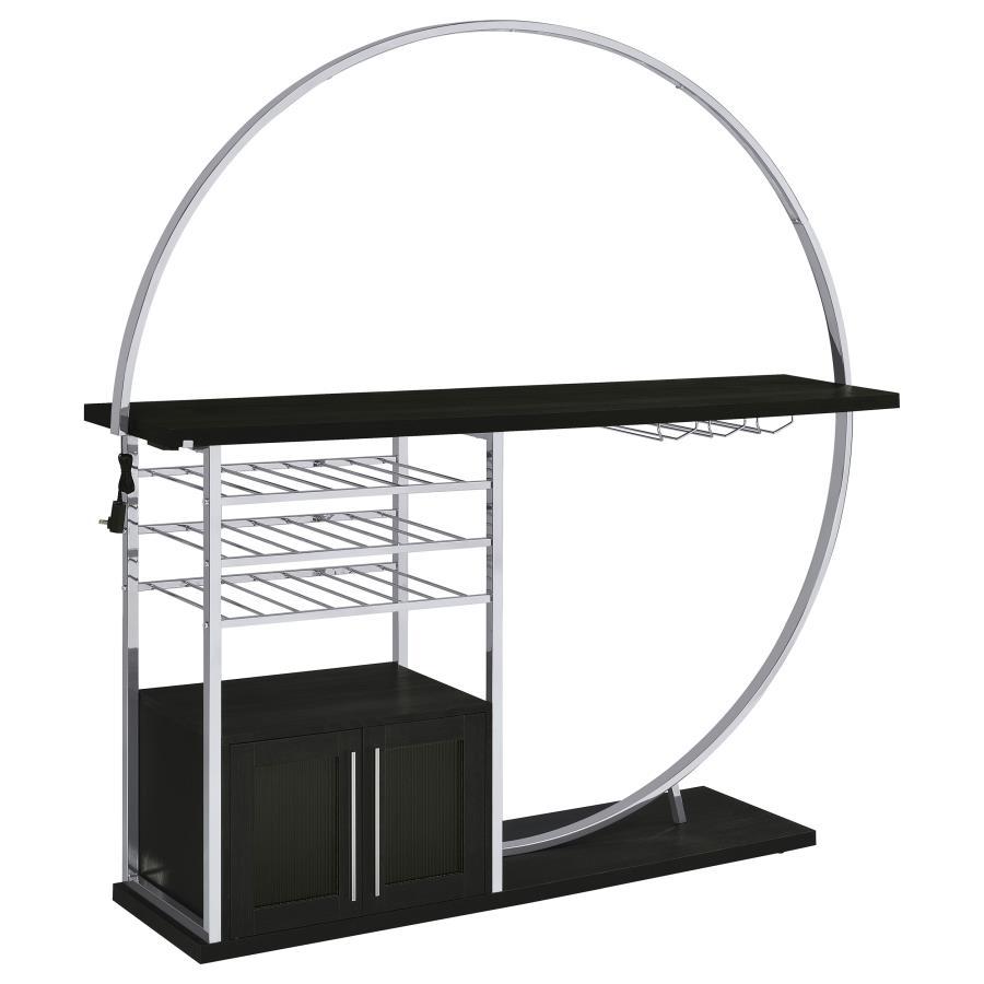 Risley - 2-Door Circular LED Home Bar With Wine Storage Coaster Fine Furniture