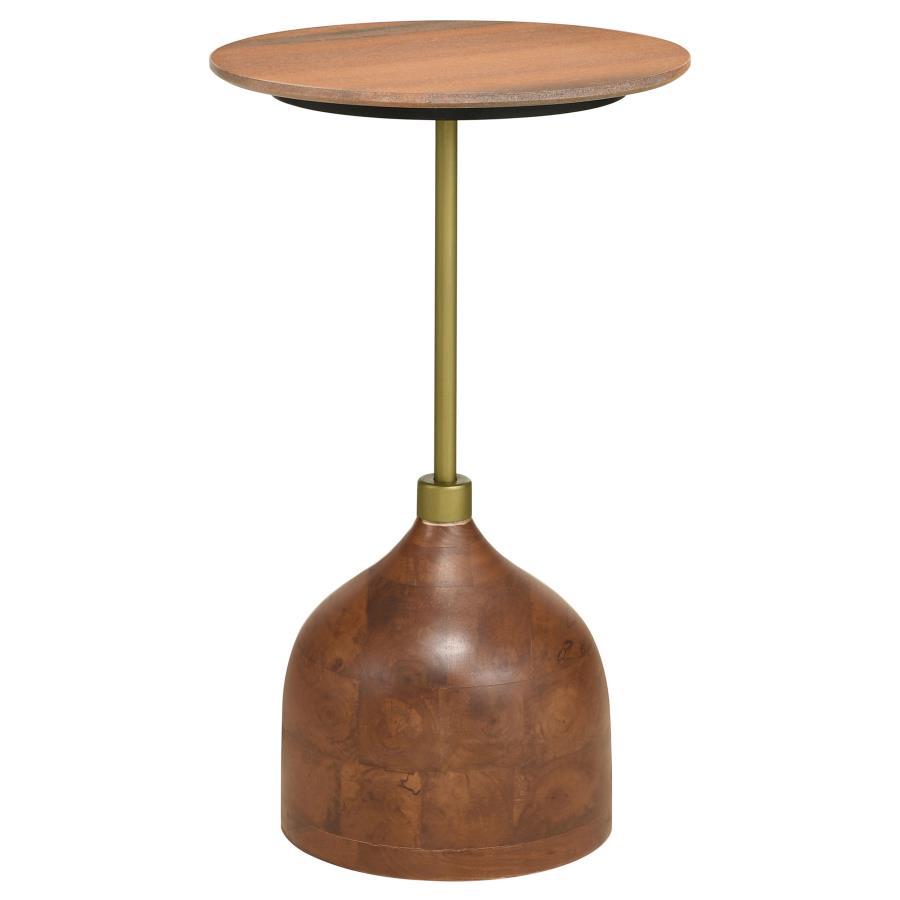 Colima - Round Wood Top Accent Side Table - Peach Coaster Fine Furniture