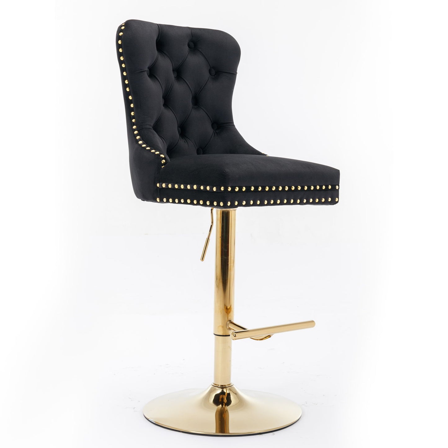 Thick Golden Swivel Velvet Barstools Adjusatble Seat Height From 25-33", Modern Upholstered Bar Stools With Backs Comfortable Tufted For Home Pub And Kitchen Island (Set of 2) Home Essentials