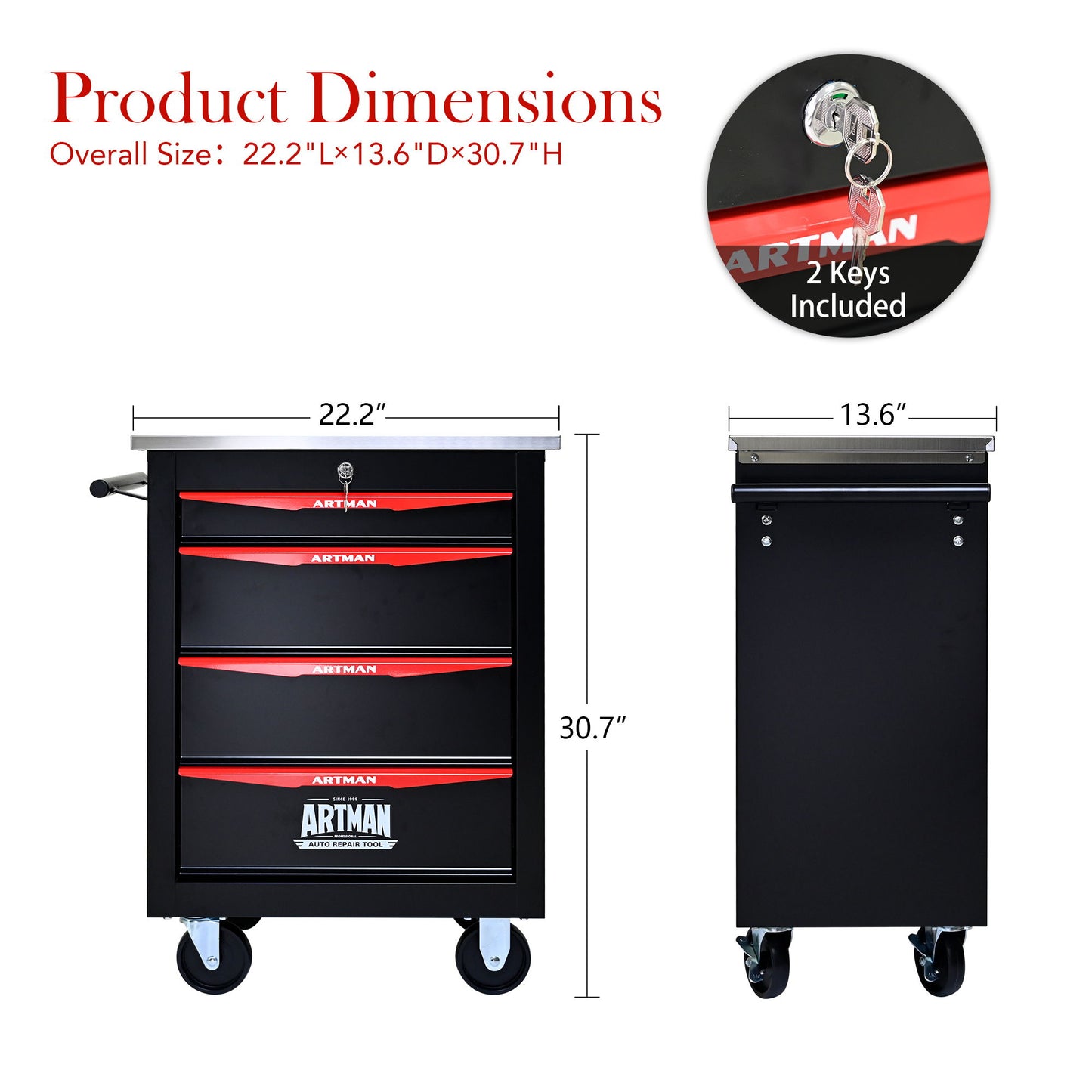Drawer Multifunctional Tool Cart With Wheels For Garage Daily Nest