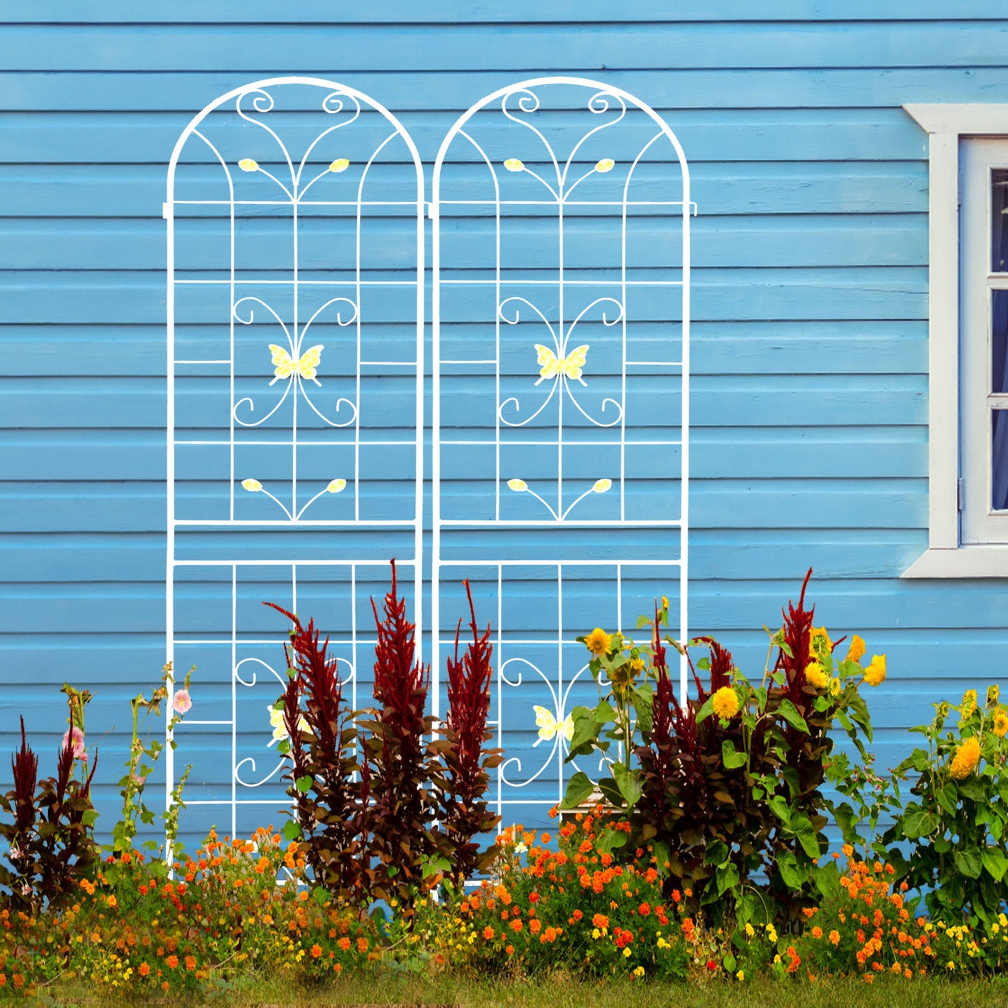 Garden Metal Trellis Rustproof Trellis For Climbing Plants Outdoor Flower Support Daily Nest